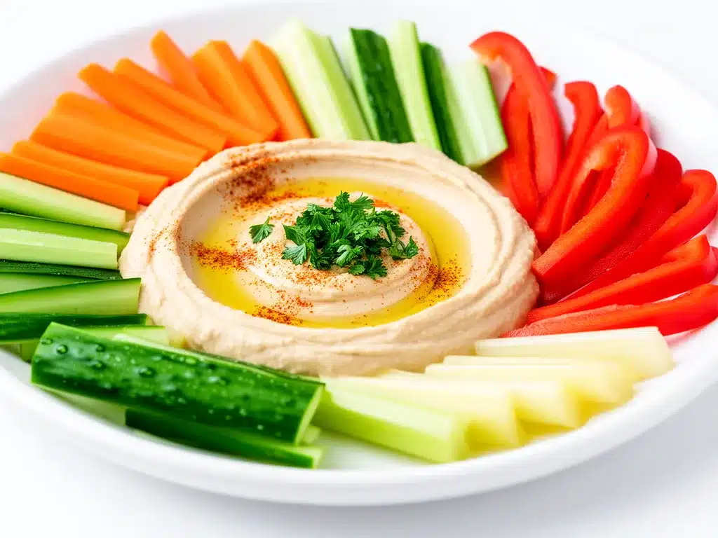 After School Hummus and Veggie Dippers Easy Healthy Snack Recipe 4 after school hummus and veggie dippers preparation steps