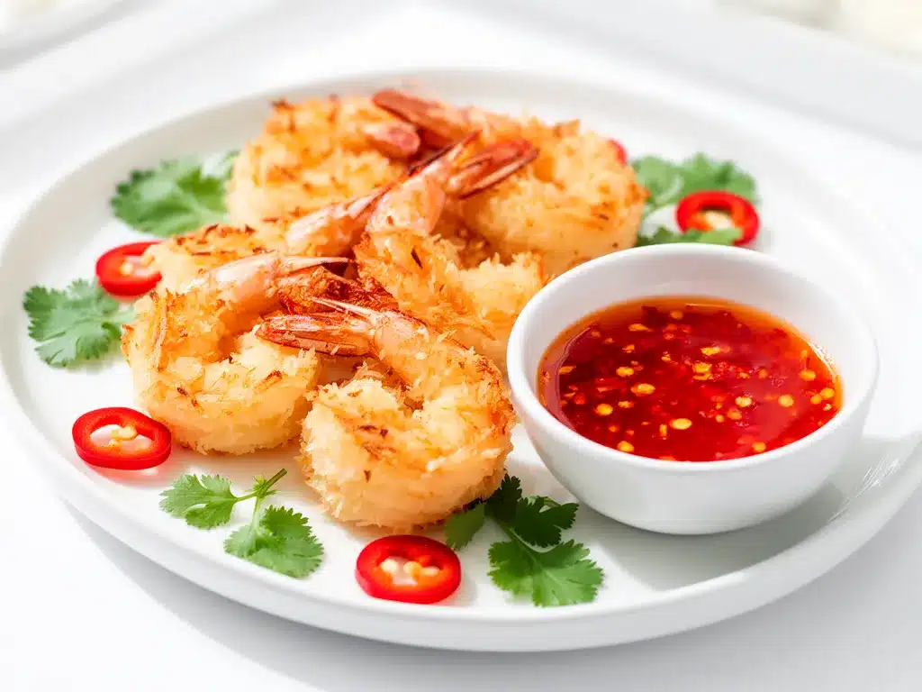 Air Fryer Coconut Shrimp Recipe Easy Batch Cooking with Sweet Chili Sauce 4 air fryer coconut shrimp preparation steps