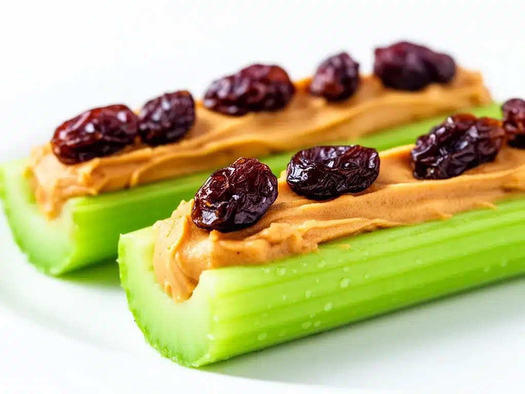 Ants on a Log with Peanut Butter Recipe 5 Easy After School Snacks Kids Crave 4 ants on a log with peanut butter preparation steps