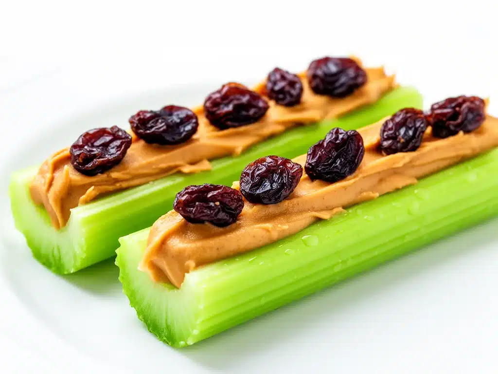 ants on a log with peanut butter - featured image