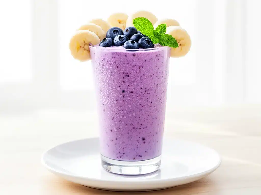 back to school blueberry banana smoothie - featured image