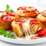 back to school pepperoni pizza lunchbox muffins - featured image
