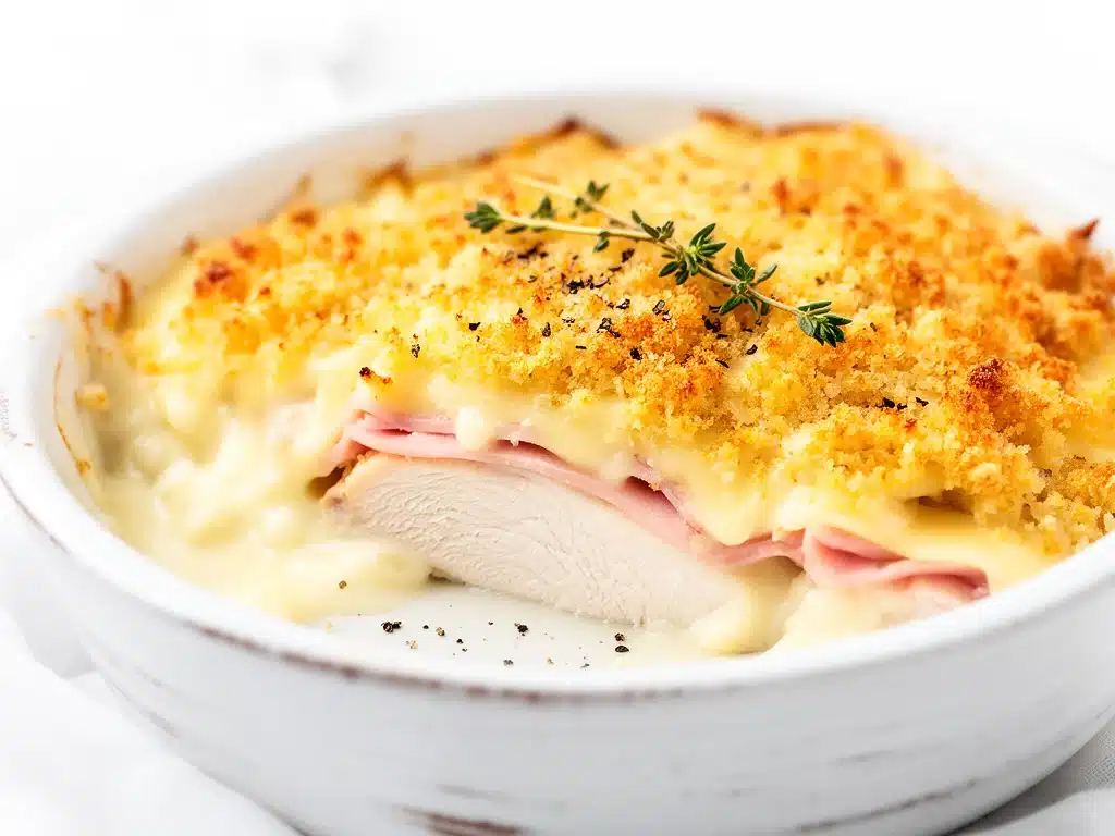 Home 3 baked chicken cordon bleu casserole - featured image