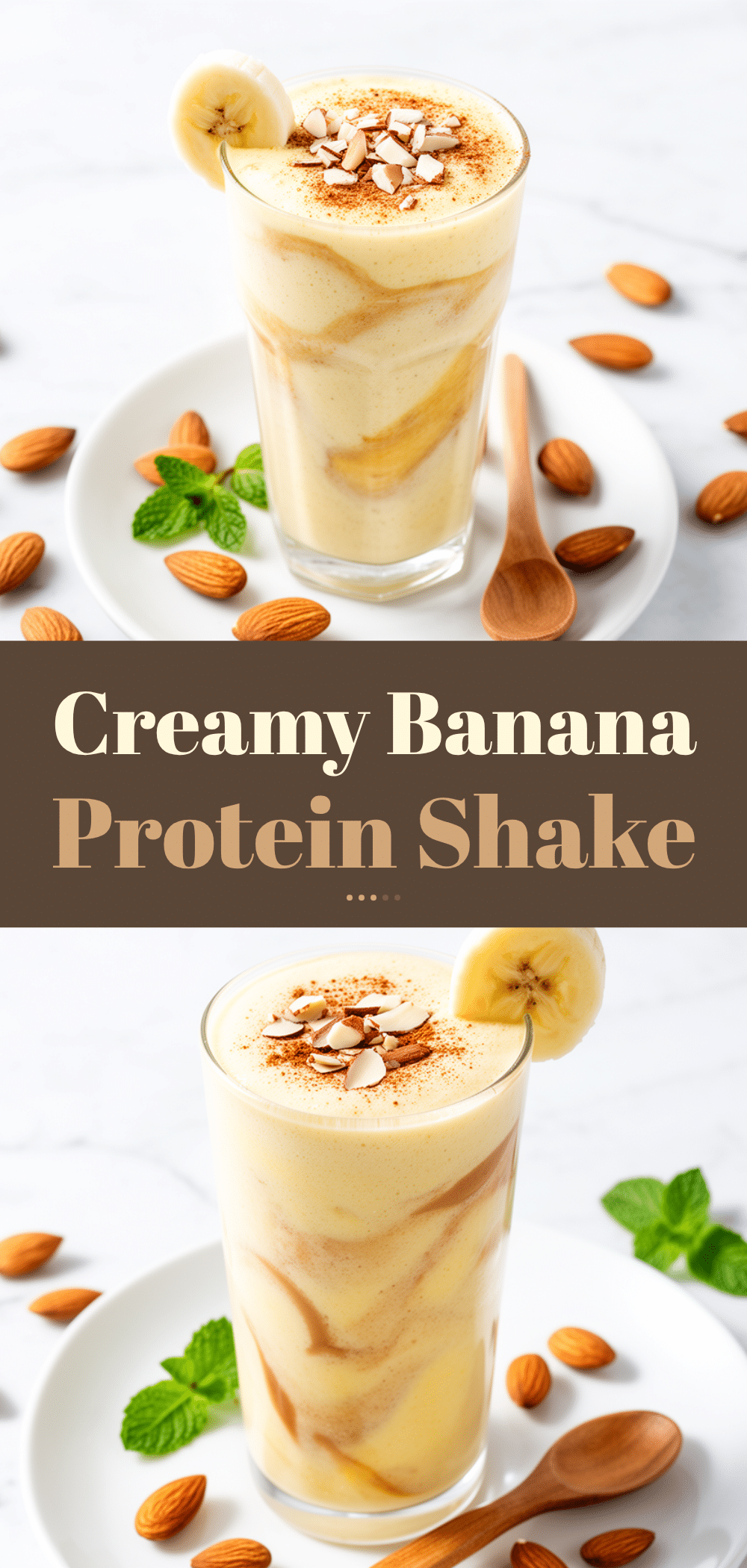 Creamy Banana Almond Butter Protein Shake Recipe Easy Healthy Weeknight Snack 5 banana almond butter protein shake recipe