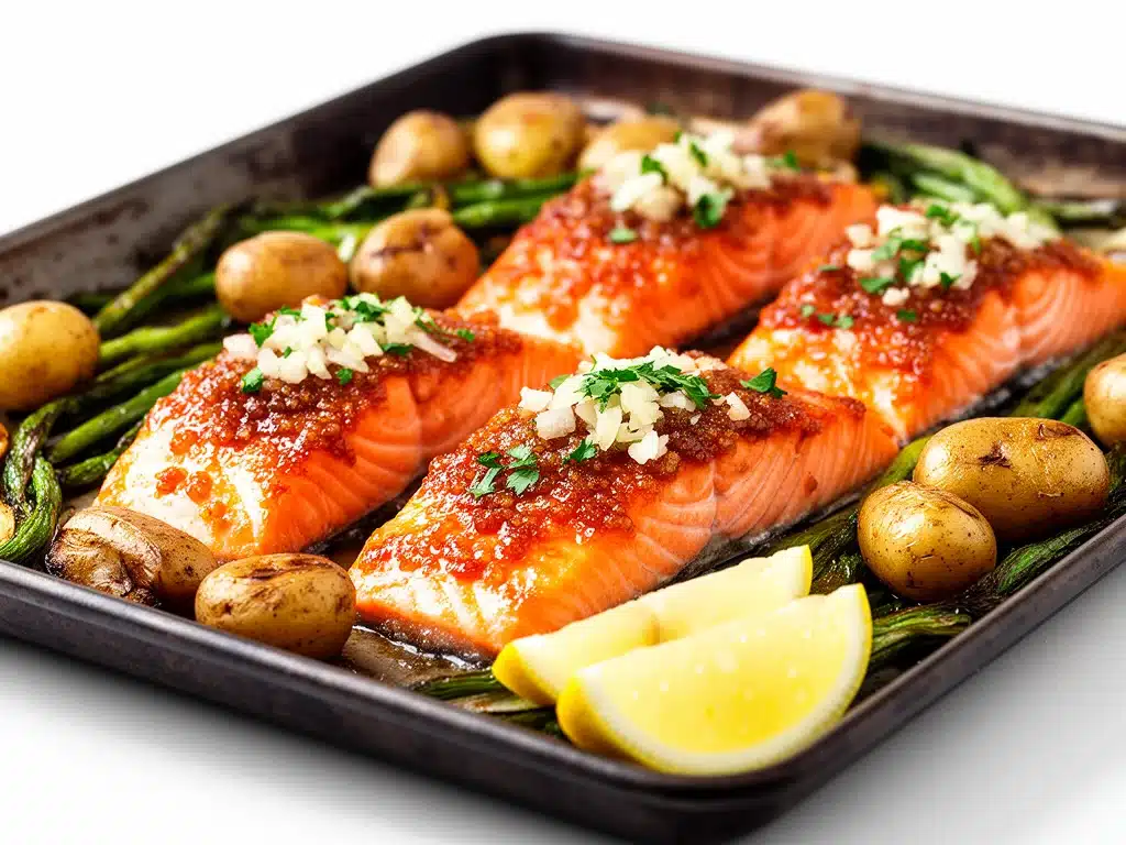 brown sugar garlic baked salmon - featured image