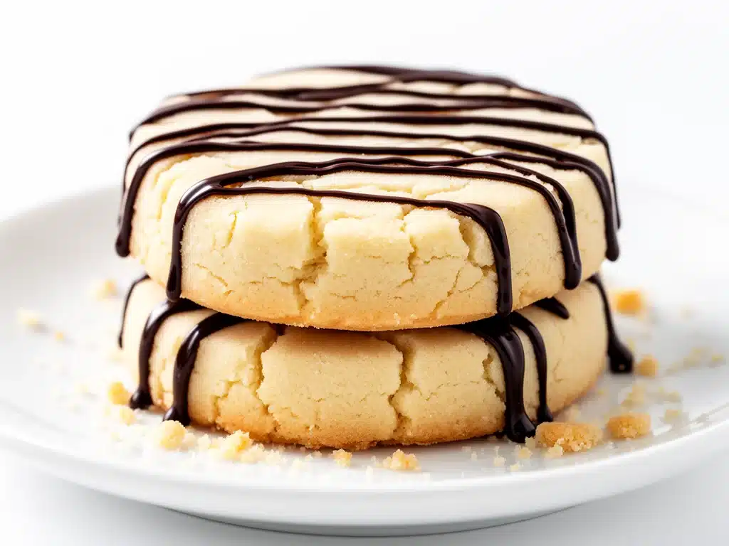 buttery shortbread cookies with chocolate drizzle - featured image