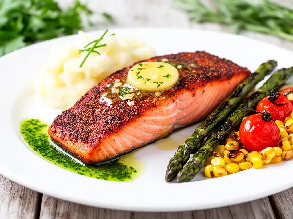 Cajun Blackened Salmon with Garlic Butter Easy Weeknight Dinner Recipe 4 Cajun blackened salmon with garlic butter preparation steps