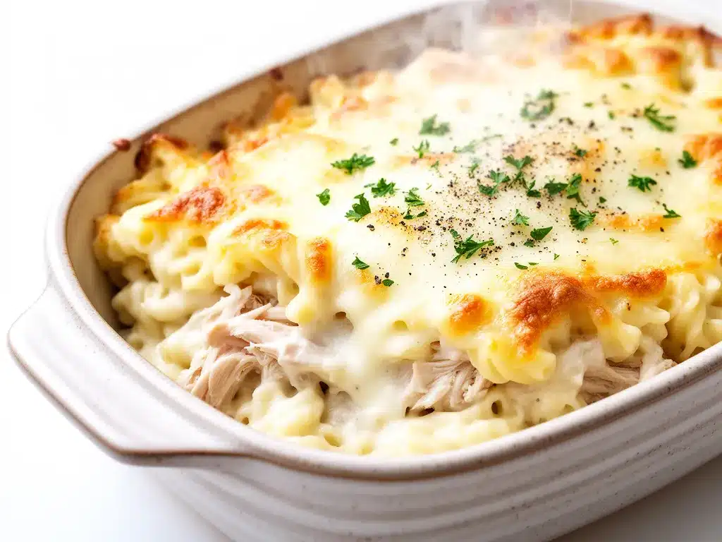 Cheesy Baked Chicken Alfredo Recipe Easy Creamy Comfort Meal 4 cheesy baked chicken Alfredo preparation steps