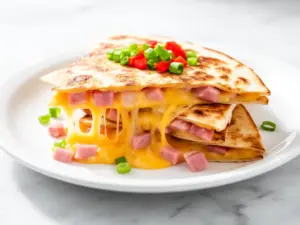cheesy ham and cheddar quesadilla - featured image