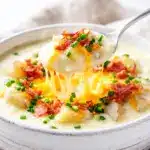 cheesy loaded baked potato soup - featured image