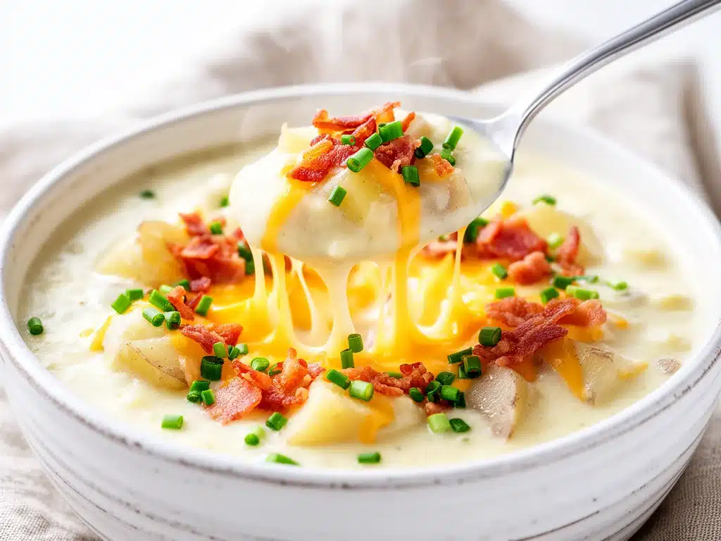 cheesy loaded baked potato soup - featured image