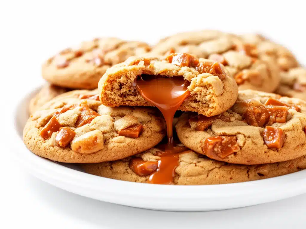 chewy brown butter toffee cookies - featured image