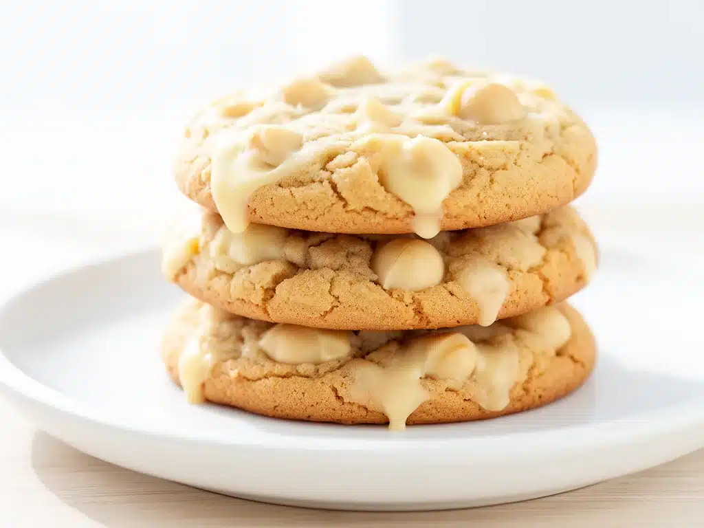 chewy white chocolate macadamia cookies - featured image