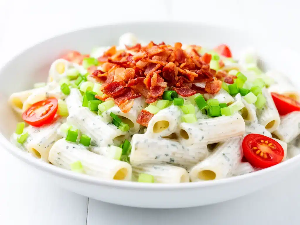 creamy bacon ranch pasta salad - featured image