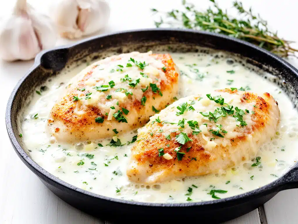 creamy garlic parmesan chicken - featured image