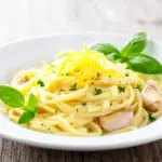 creamy lemon garlic pasta - featured image