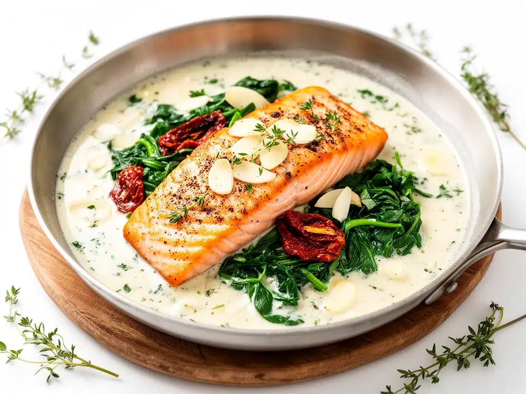 creamy tuscan garlic salmon - featured image