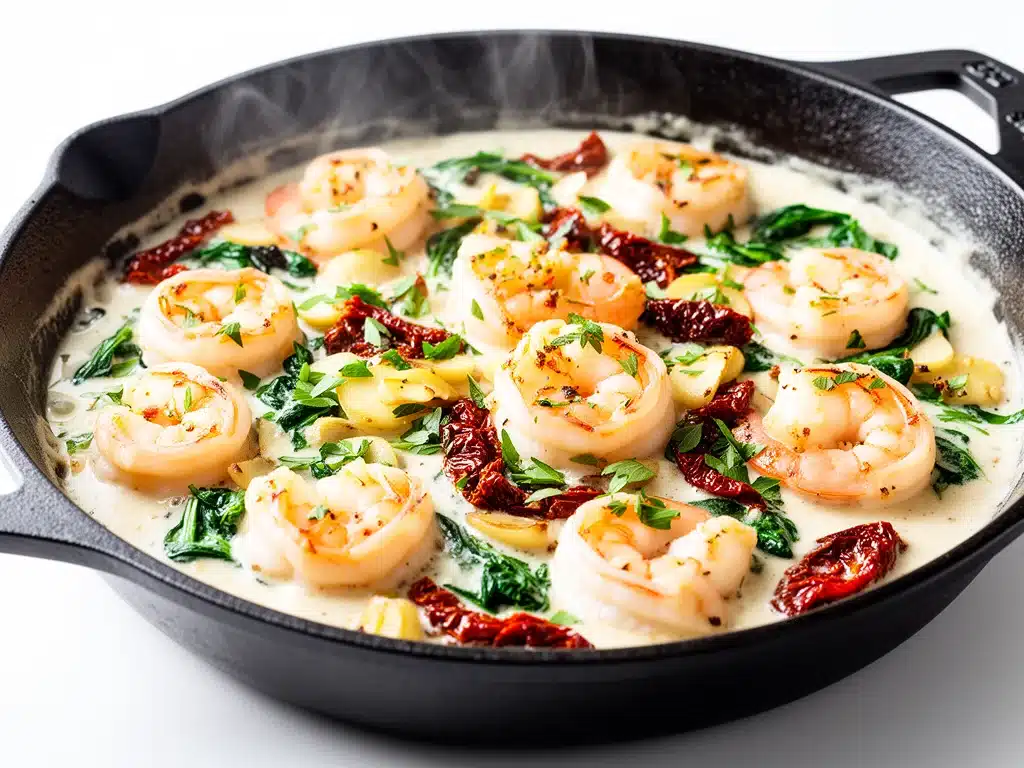 creamy Tuscan shrimp recipe - featured image