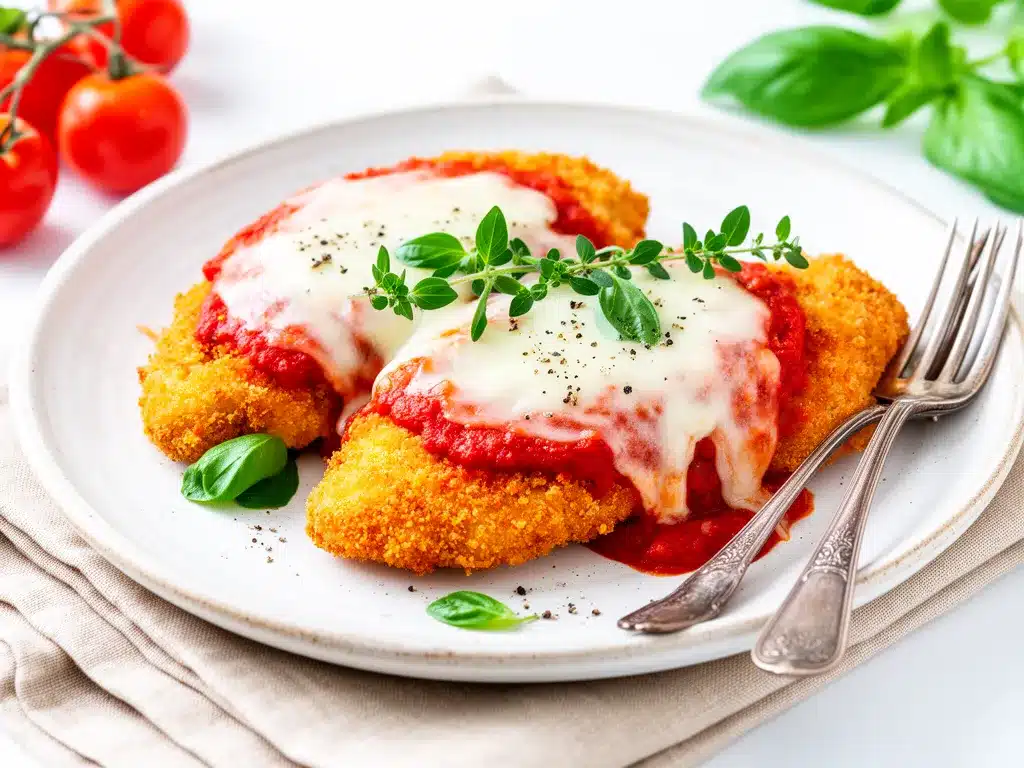 Crispy Air Fryer Chicken Parmesan Recipe Easy Weeknight Dinner Idea 4 crispy air fryer chicken Parmesan preparation steps