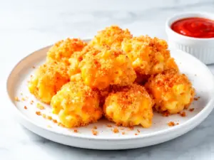 crispy baked mac and cheese bites - featured image
