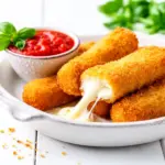 crispy baked mozzarella sticks recipe - featured image