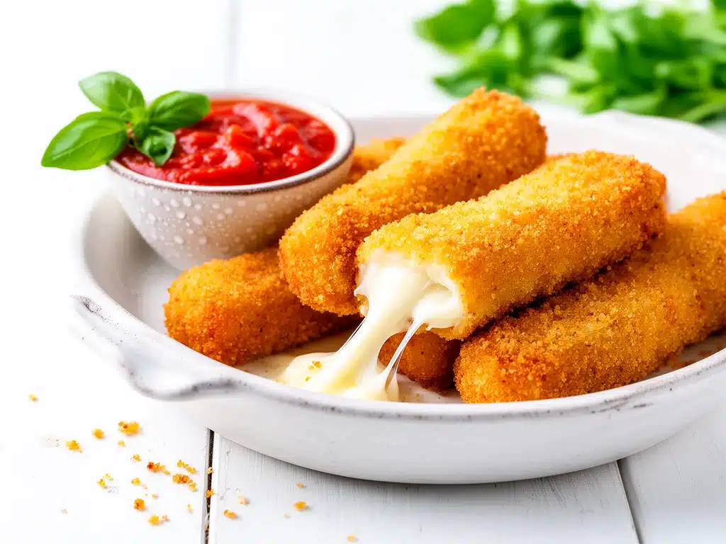 crispy baked mozzarella sticks recipe - featured image
