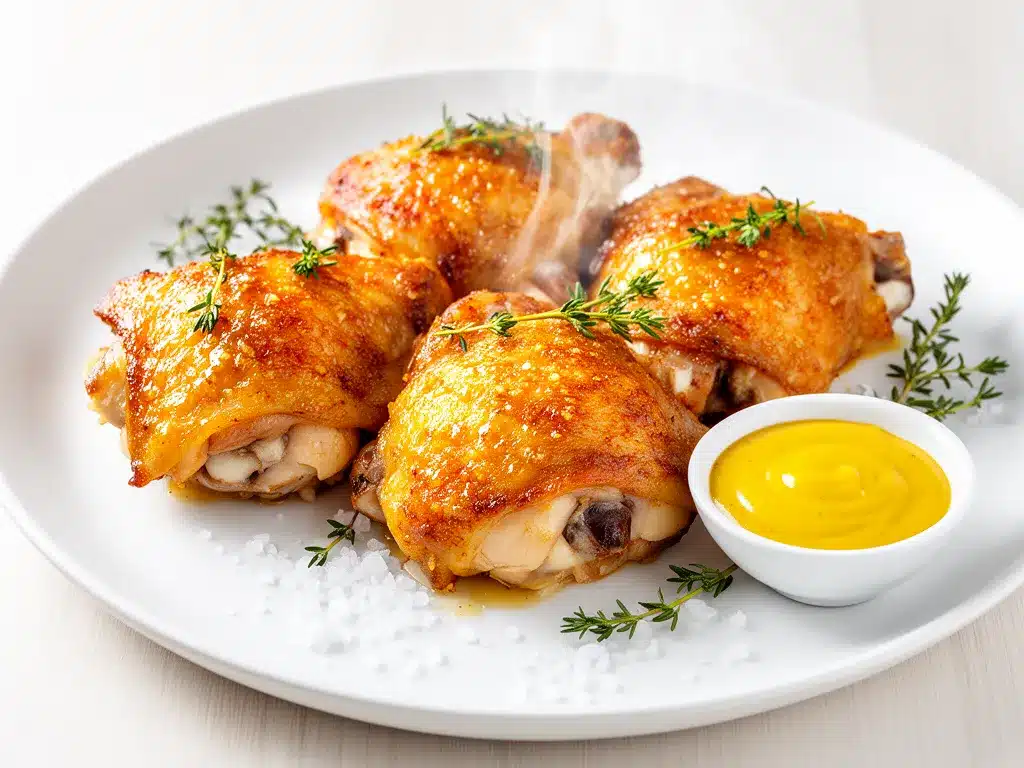 Crispy Honey Mustard Baked Chicken Thighs Easy Weeknight Dinner Recipe 4 crispy honey mustard baked chicken thighs preparation steps