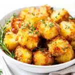 crispy parmesan roasted potatoes - featured image