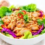 crunchy thai peanut chicken salad - featured image