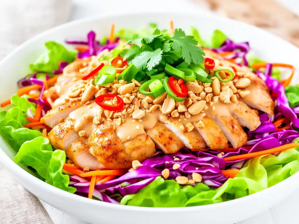 Crunchy Thai Peanut Chicken Salad Recipe Easy Healthy Lunch Ideas 4 crunchy thai peanut chicken salad preparation steps
