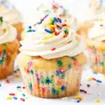 fluffy funfetti cupcakes - featured image