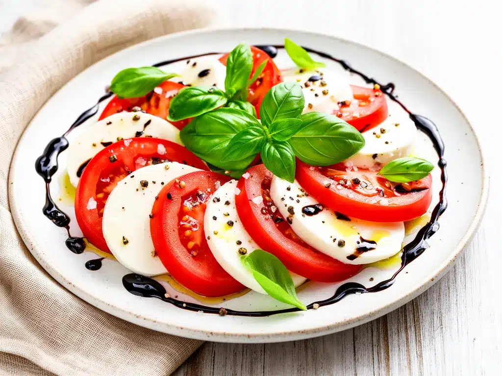 Fresh Caprese Salad Recipe Easy 5-Minute Balsamic Glaze for Weeknights 4 fresh Caprese salad with balsamic glaze preparation steps