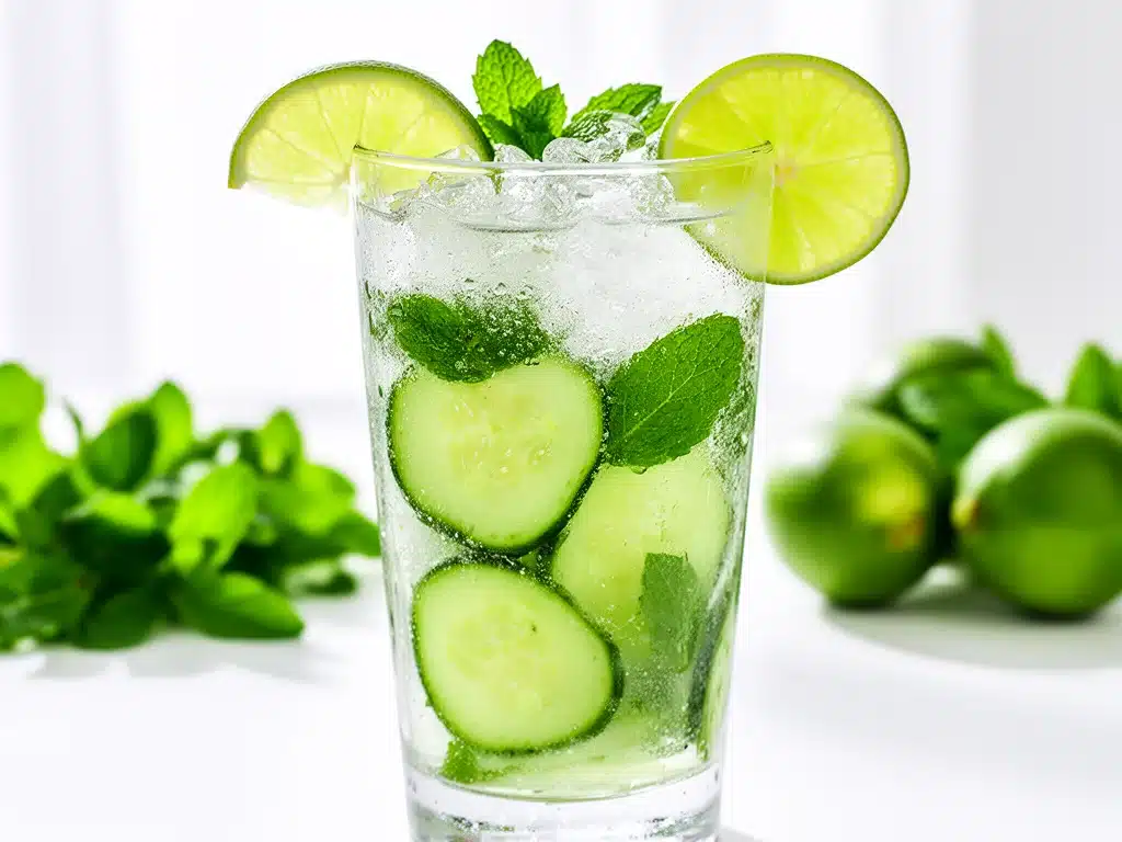 fresh cucumber lime mint cooler - featured image