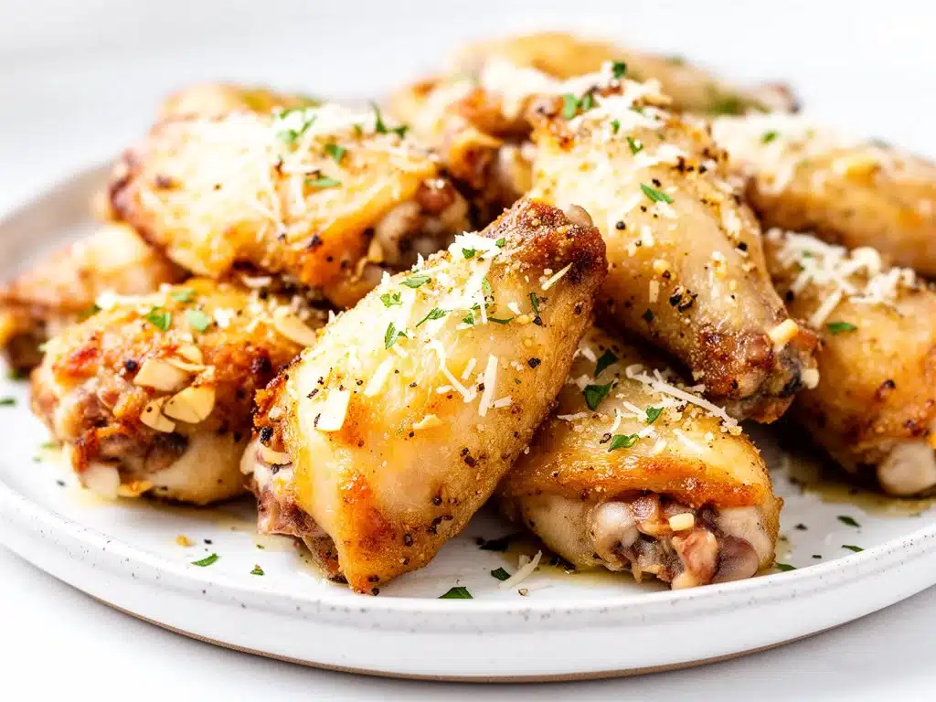 game day garlic parmesan chicken wings - featured image