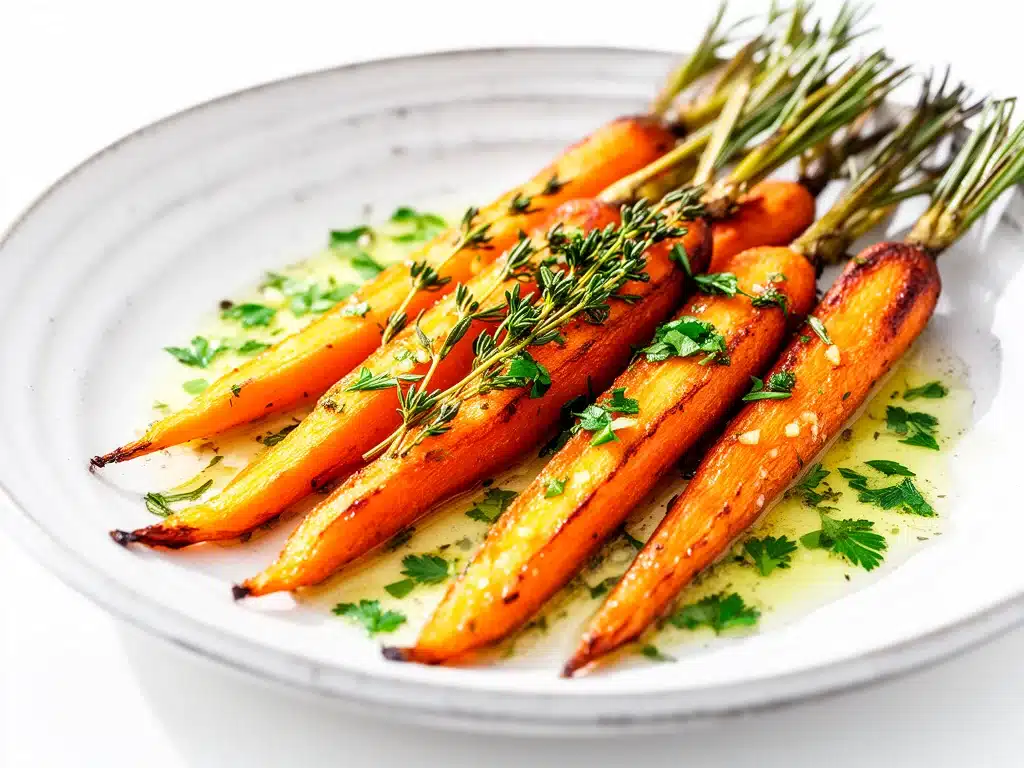 garlic herb butter roasted carrots - featured image