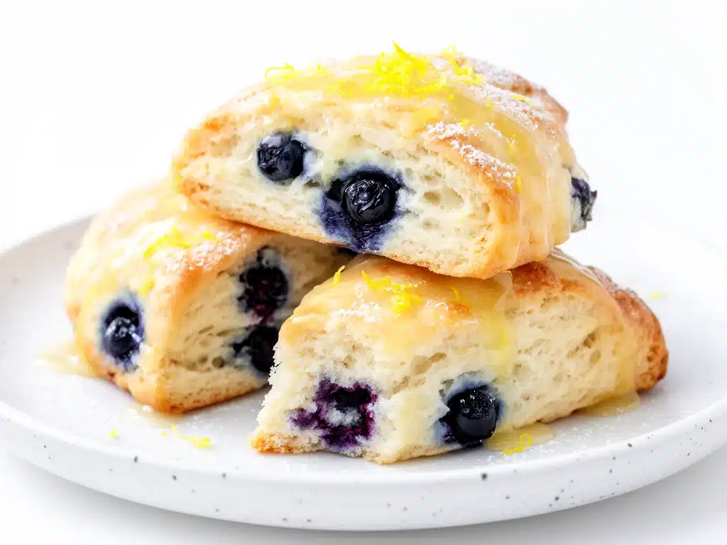 glazed blueberry lemon scones - featured image