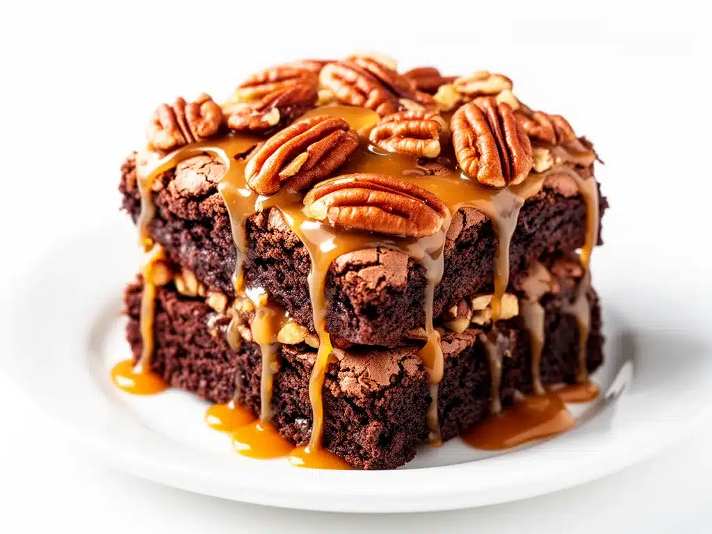 Gooey Caramel Pecan Turtle Brownies Easy Recipe with Simple Ingredients 4 gooey caramel pecan turtle brownies preparation steps