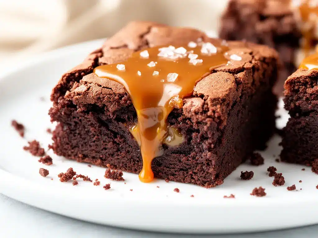 Gooey Salted Caramel Brownies Recipe Easy 5-Ingredient Treat to Make on Repeat 4 gooey salted caramel brownies preparation steps