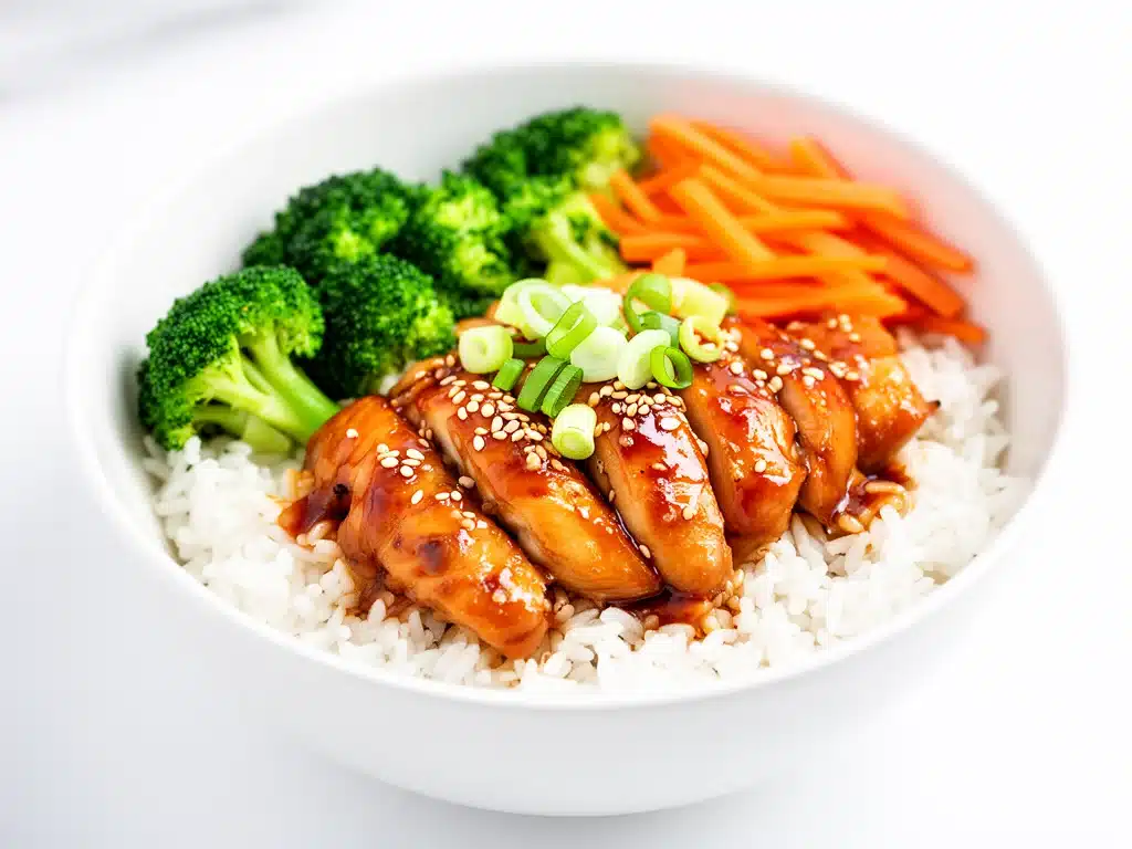 Home 3 high protein teriyaki chicken rice bowl - featured image