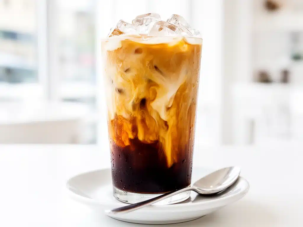 iced Spanish latte with sweet condensed milk - featured image