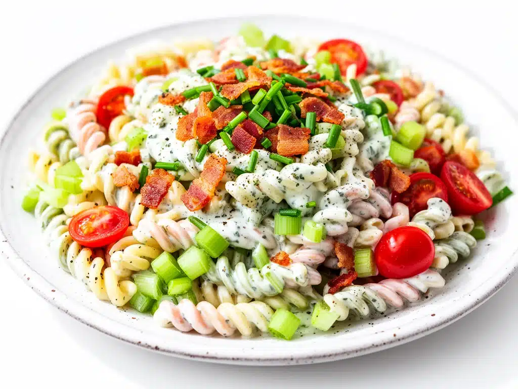 Labor Day Bacon Ranch Pasta Salad - featured image