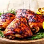labor day grilled bbq chicken thighs - featured image