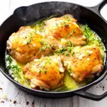 lemon garlic butter chicken thighs - featured image