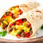 loaded breakfast burritos with sausage - featured image