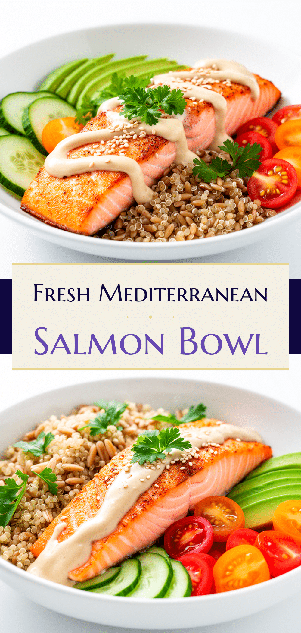 Mediterranean Salmon Grain Bowl with Tahini Easy Weeknight Recipe 5 Mediterranean salmon grain bowl with tahini recipe