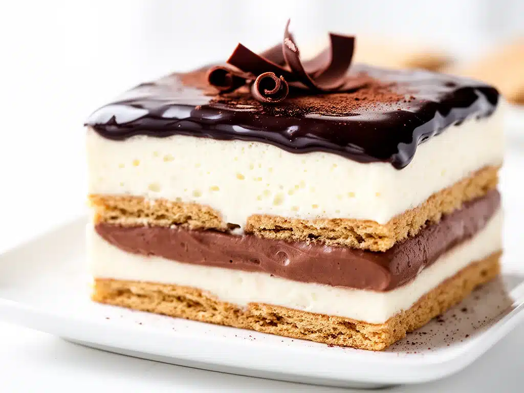 no bake chocolate eclair cake - featured image
