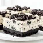 no bake Oreo cheesecake bars - featured image