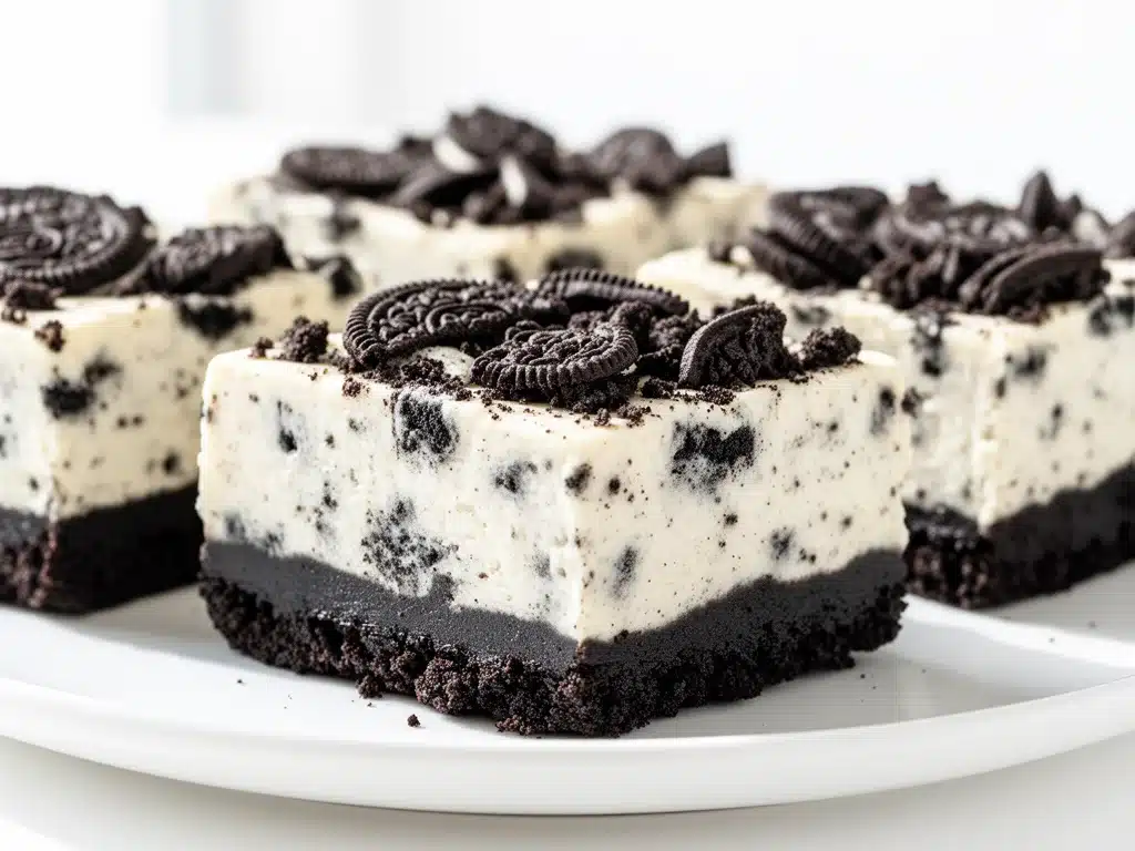 no bake Oreo cheesecake bars - featured image