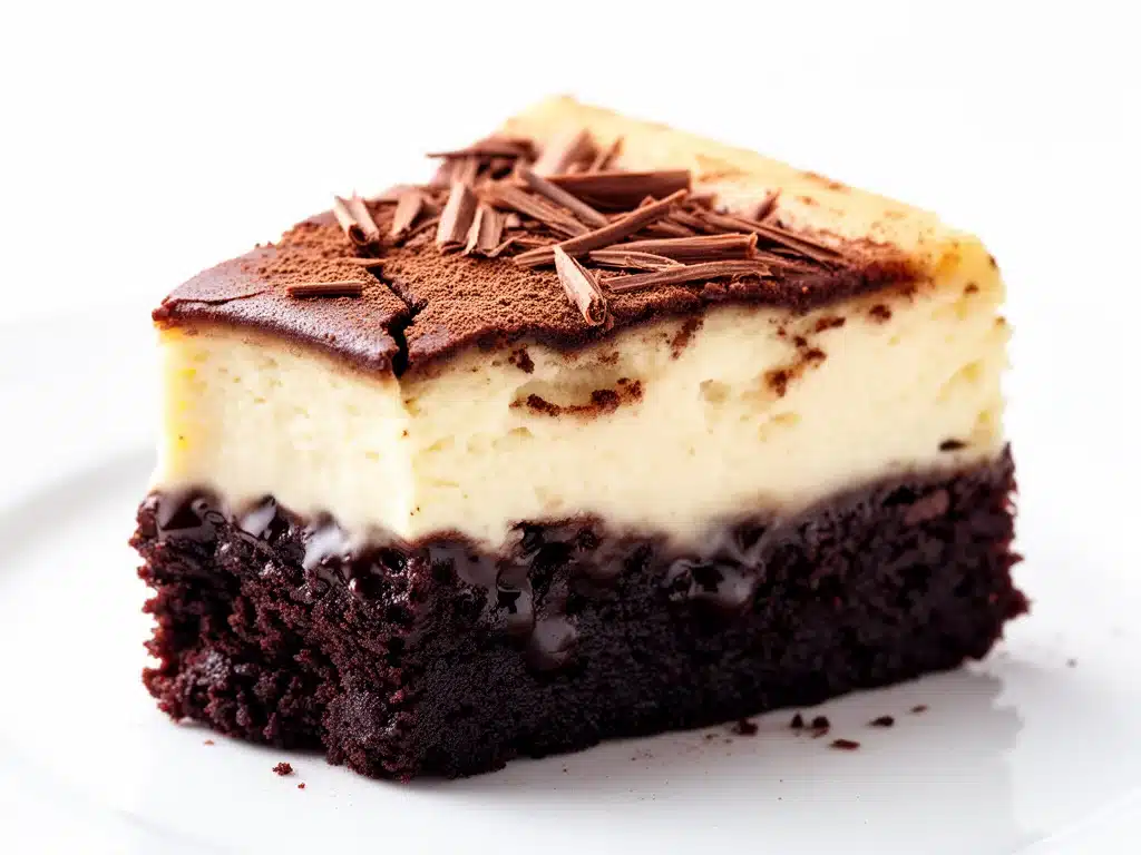 rich chocolate brownie cheesecake - featured image