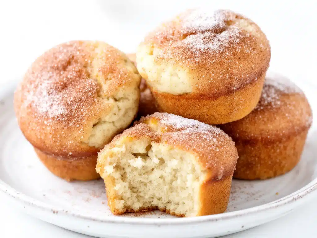 soft cinnamon sugar donut muffins - featured image